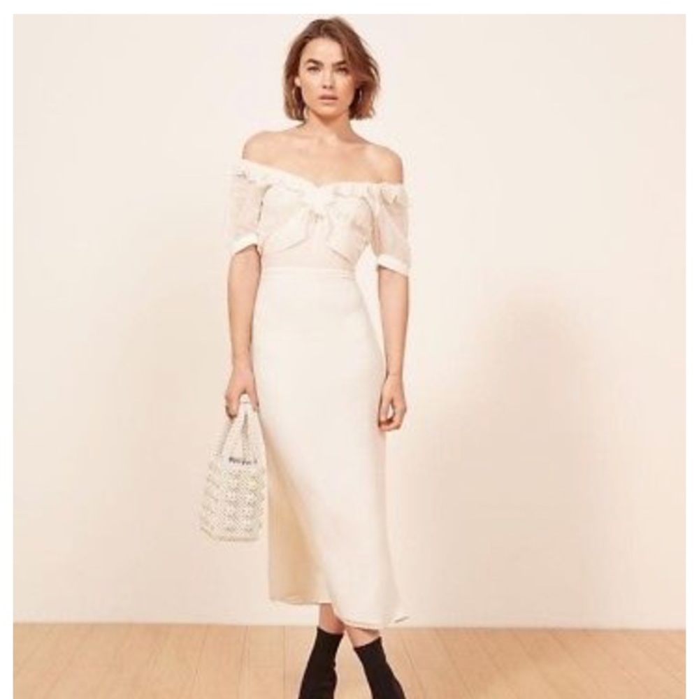 Reformation Inez dress in ivory